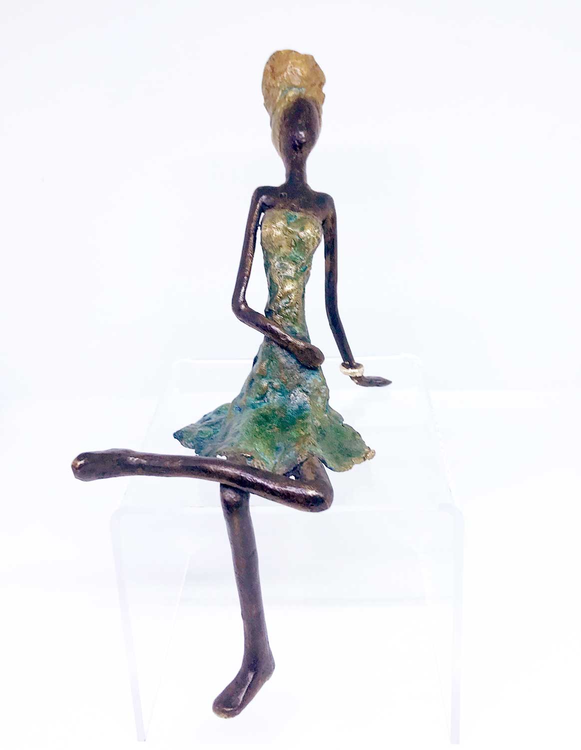 détente patine bronze bleue verte