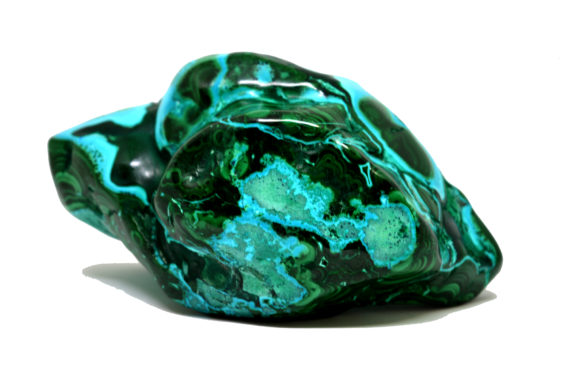 Malachite et chrysocolle – pierre polie – Congo