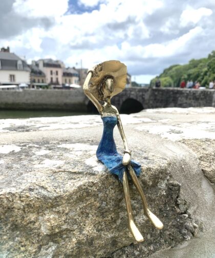 So chic ! bronze poli patine bleue