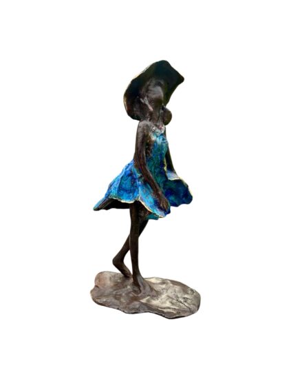 Petite balade - Bronze aux patines brune et bleue