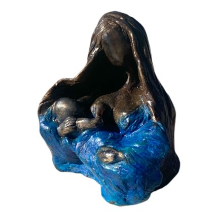 maternité 1/8 bronze - patine brune et bleue - Magali Willems
