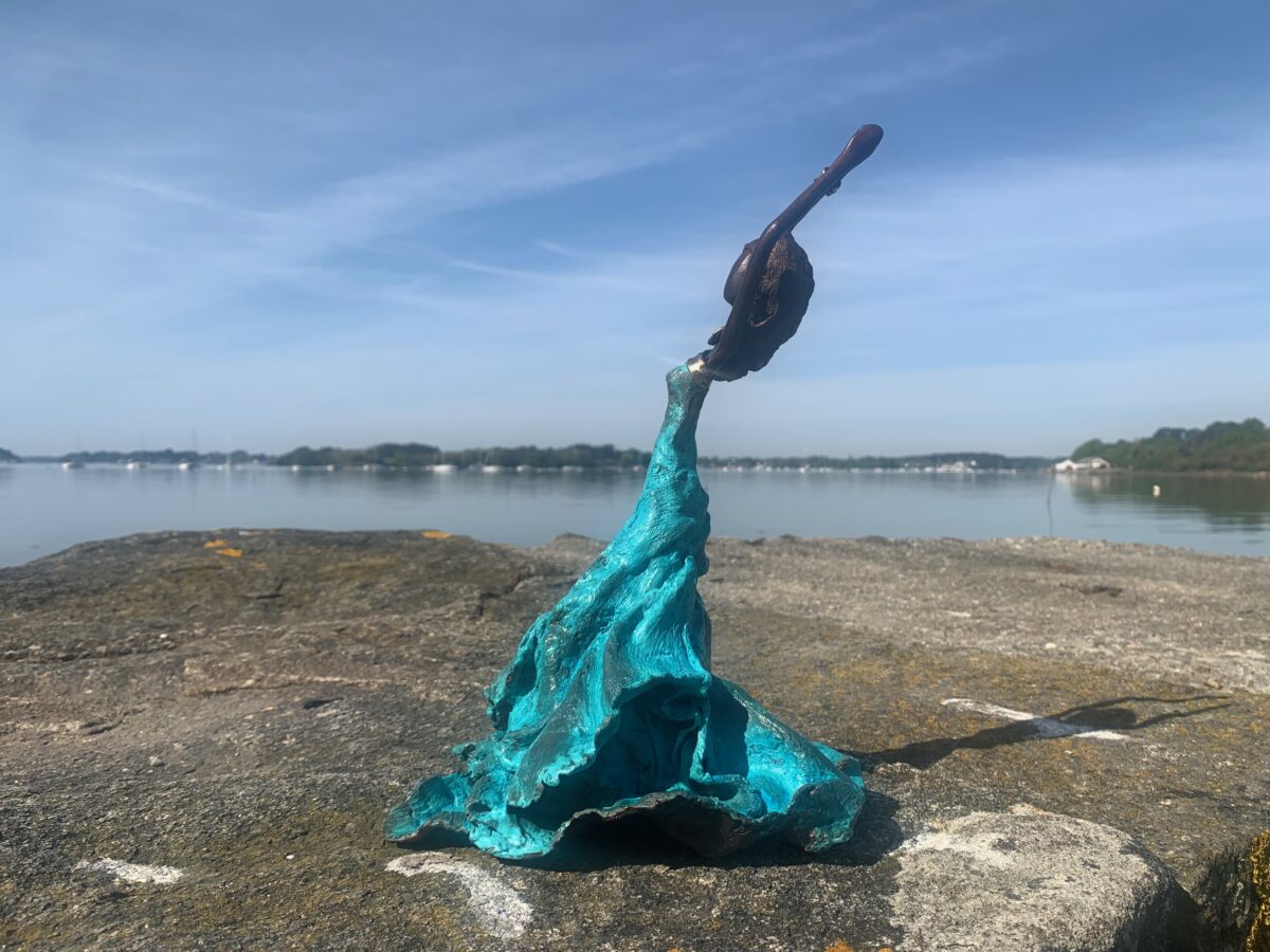 Baïla, Sculpture en Bronze patine bleue turquoise, brun Magali WILLEMS