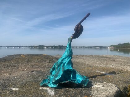 Baïla, Sculpture en Bronze patine bleue turquoise, brun Magali WILLEMS